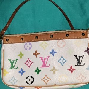 Louis Vuitton White Canvas Multicolor Monogram